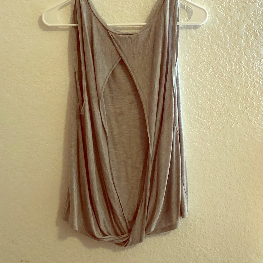 Haute Hippie light grey open back tank